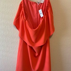 Coral off the shoulder dress